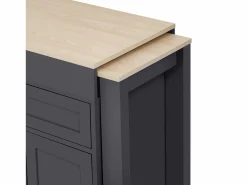 Isla Cocina|Isla de cocina móvil - Carrito de cocina con 4 puertas y 2 cajones - Superficie extensible y especiero