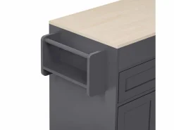 Isla Cocina|Isla de cocina móvil - Carrito de cocina con 4 puertas y 2 cajones - Superficie extensible y especiero