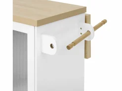 Isla de cocina móvil 100x42x91.5cm - encimera extensible - espacio de almacenamiento multifuncional -^ModernLuxe Outlet