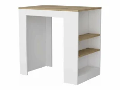 Isla de cocina Portree en melamina 3 estantes y almacenamiento abierto , 91.28 cm X 92 cm X 59 cm ,^TuHome Sale