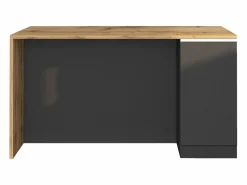 Isla de cocina Sole con 2 puertas en antracita mate/roble 160x90x90 cm Gris antracita Clearance