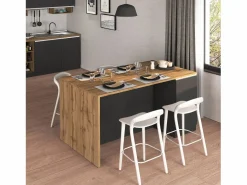 Isla de cocina Sole con 2 puertas en antracita mate/roble 160x90x90 cm Gris antracita Clearance