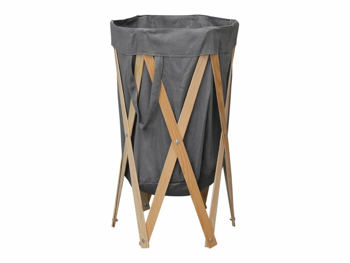 Garden Furniture Jace Cesto para colada plegable madera y tela Gris Hot