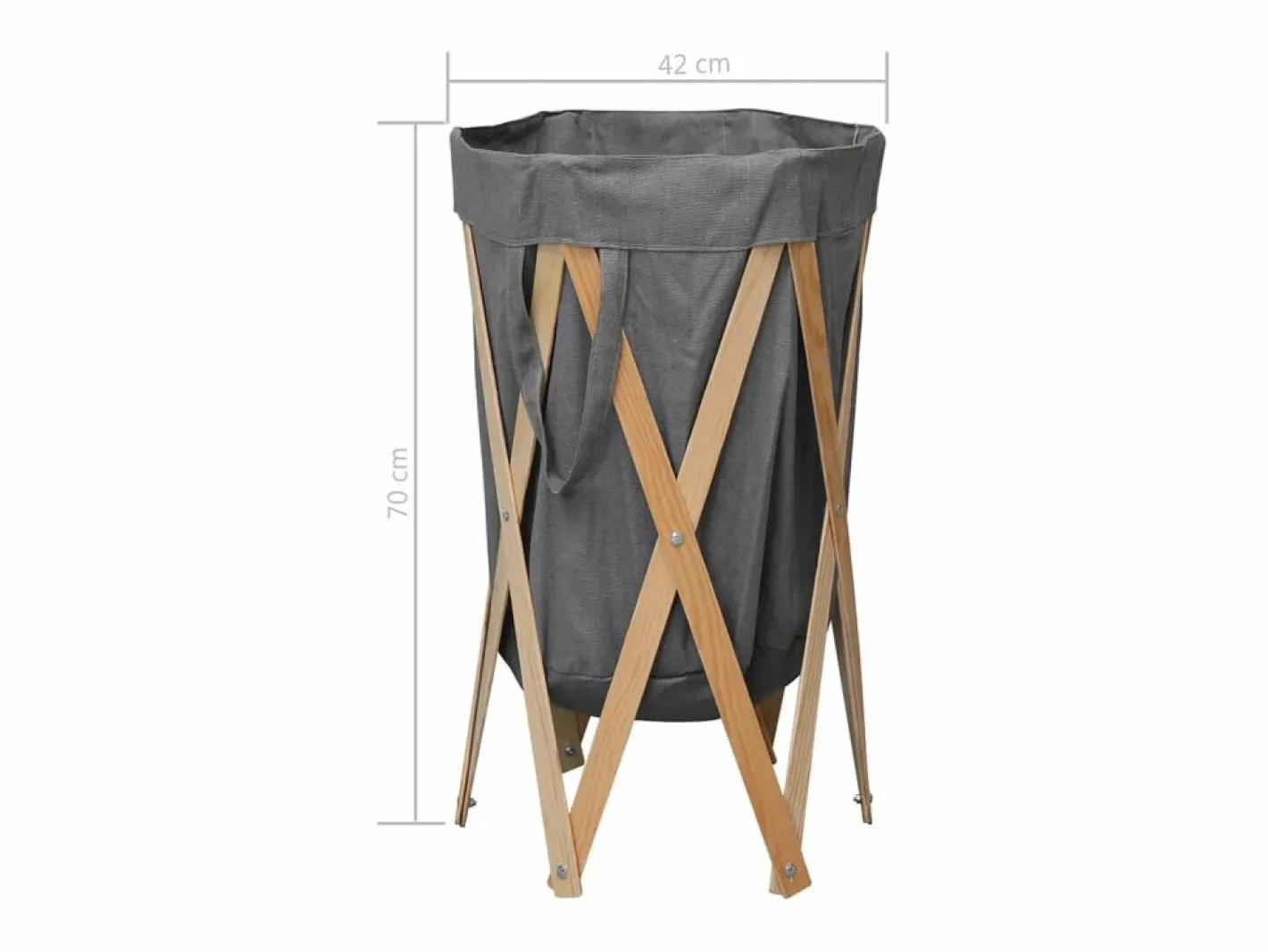 Garden Furniture Jace Cesto para colada plegable madera y tela Gris Hot