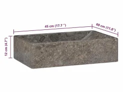 Garden Furniture Jacques-Didier-Paul Lavabo de mármol con brillo 45x30x12 cm Gris Clearance