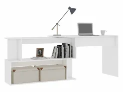 Garden Furniture Escritorio Rinconero|Jakobstad Escritorio de esquina madera contrachapada 200x50x76 cm