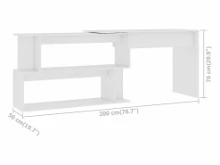 Garden Furniture Escritorio Rinconero|Jakobstad Escritorio de esquina madera contrachapada 200x50x76 cm