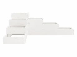 Clicnbuy Jardinera 4 niveles madera maciza pino blanca 106x104,5x36 cm Blanco Outlet