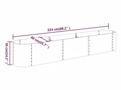 Clicnbuy Jardinera|Jardinera acero con recubrimiento polvo antracita 224x40x36 cm