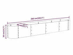 Clicnbuy Jardinera|Jardinera arriate acero recubrimiento polvo 260x40x36 cm