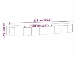 Jardinera arriate acero recubrimiento polvo 322x100x36 cm^Clicnbuy Hot