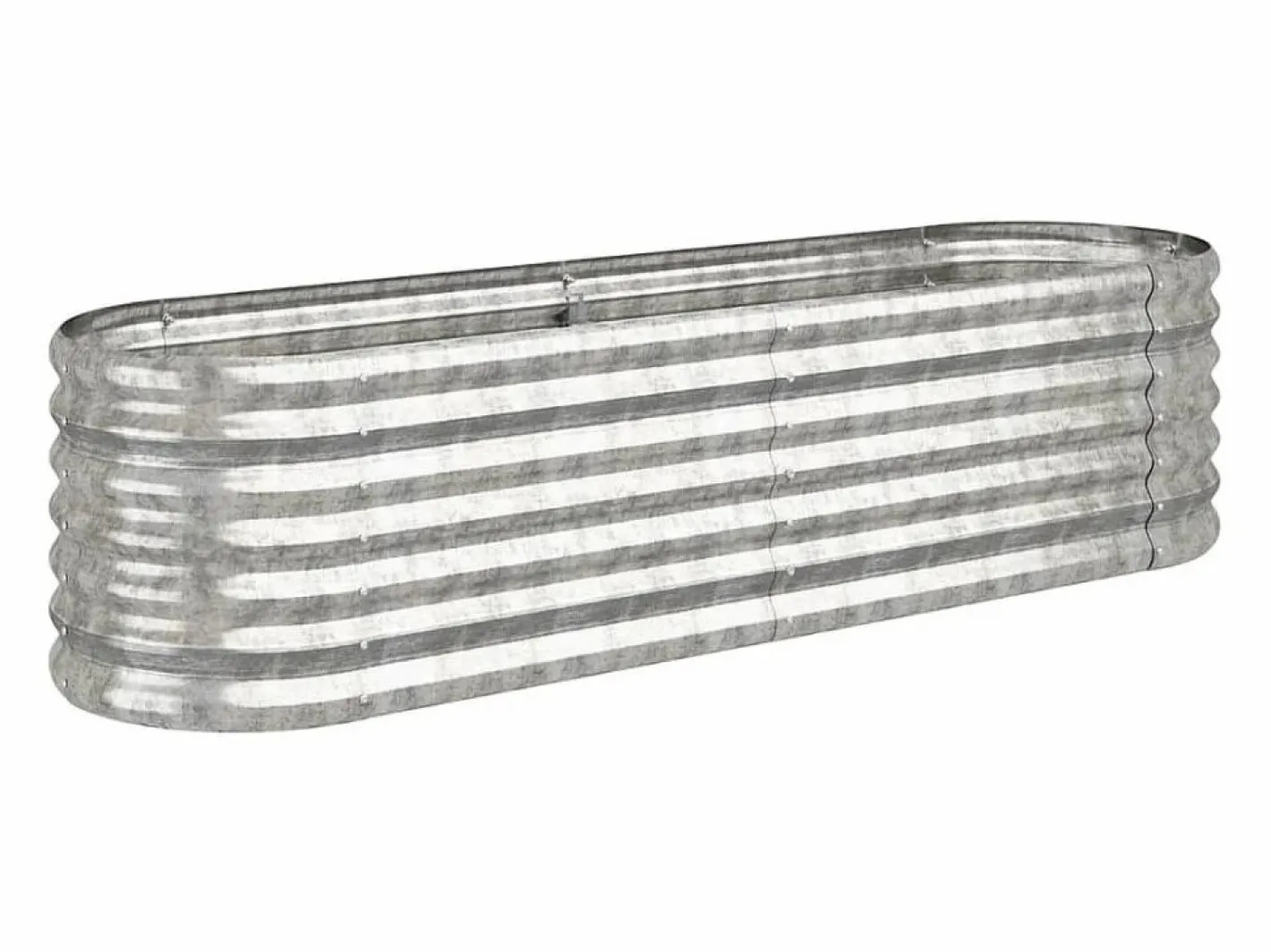 Clicnbuy Jardinera arriate acero recubrimiento polvo plata 152x40x36 cm Plateado Outlet