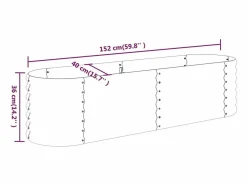 Clicnbuy Jardinera arriate acero recubrimiento polvo plata 152x40x36 cm Plateado Outlet