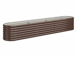 Clicnbuy Jardinera|Jardinera arriate acero recubrimiento polvo marrón 224x40x36 cm