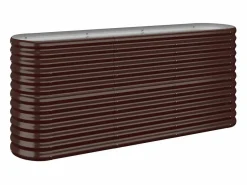 Clicnbuy Jardinera arriate acero recubrimiento polvo marrón 152x40x68 cm Marru00f3n Best