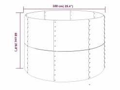 Clicnbuy Jardinera arriate acero recubrimiento polvo 100x100x68 cm Gris Discount
