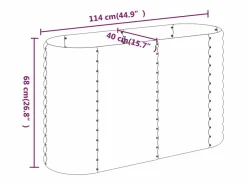 Jardinera arriate acero recubrimiento polvo 114x40x68 cm^Clicnbuy Hot