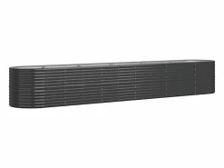 Jardinera arriate acero recubierto polvo antracita 440x80x68 cm^Clicnbuy Clearance