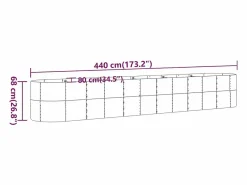 Jardinera arriate acero recubierto polvo antracita 440x80x68 cm^Clicnbuy Clearance