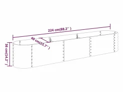 Jardinera arriate acero recubrimiento polvo 224x40x36 cm^Clicnbuy Clearance