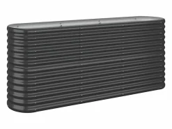 Jardinera arriate acero recubierto polvo antracita 152x40x68 cm^Clicnbuy New