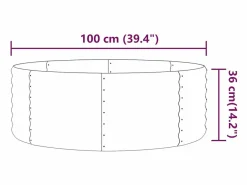 Clicnbuy Jardinera|Jardinera arriate acero recubrimiento polvo 100x100x36 cm
