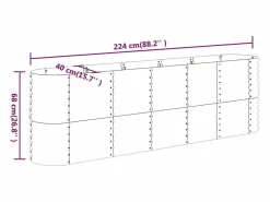 Clicnbuy Jardinera|Jardinera arriate acero recubrimiento polvo marrón 224x40x68 cm