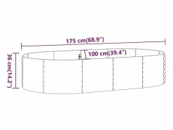 Jardinera arriate acero recubrimiento polvo 175x100x36 cm^Clicnbuy Discount