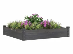 Clicnbuy Jardinera|Jardinera arriate forro madera maciza abeto marrón 120x120x25cm