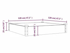 Clicnbuy Jardinera|Jardinera arriate forro madera maciza abeto marrón 120x120x25cm