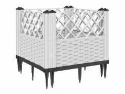 Jardinera con clavijas PP 43,5x43,5x43,5 cm^Clicnbuy Outlet