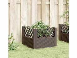 Clicnbuy Jardinera con clavijas PP marrón 43,5x43,5x43,5 cm Marru00f3n Discount