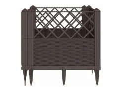 Clicnbuy Jardinera con clavijas PP marrón 43,5x43,5x43,5 cm Marru00f3n Discount
