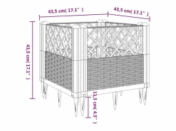 Clicnbuy Jardinera con clavijas PP marrón 43,5x43,5x43,5 cm Marru00f3n Discount