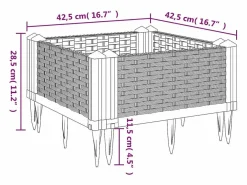 Clicnbuy Jardinera|Jardinera con clavijas PP 42,5x42,5x28,5 cm