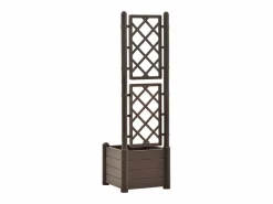 Clicnbuy Jardinera con enrejado PP moca 43x43x142 cm Gris antracita Hot