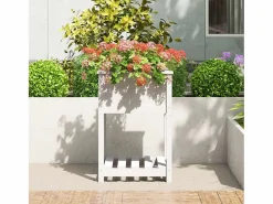 Clicnbuy Jardinera|Jardinera con estante madera maciza de pino 54x54x81 cm
