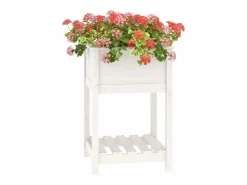 Clicnbuy Jardinera|Jardinera con estante madera maciza de pino 54x54x81 cm