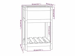 Clicnbuy Jardinera|Jardinera con estante madera maciza de pino 54x54x81 cm