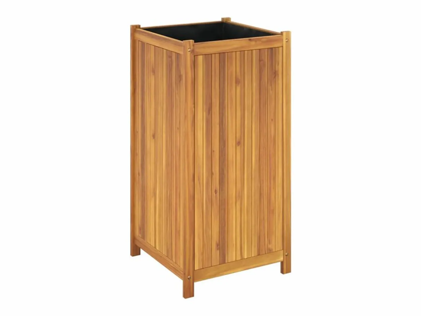 Clicnbuy Jardinera|Jardinera con forro madera maciza de acacia 50x50x100 cm