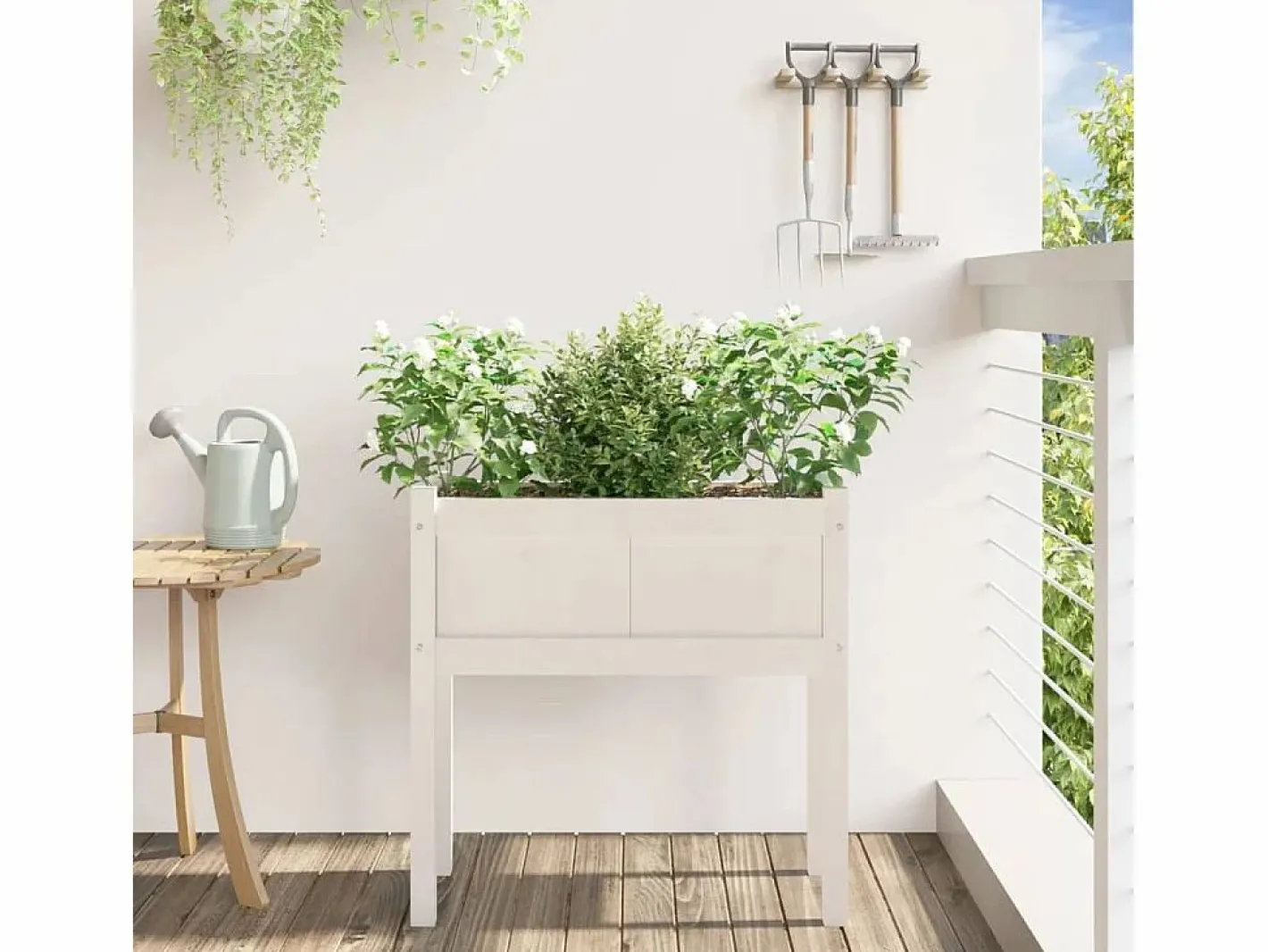 Clicnbuy Jardinera|Jardinera con patas madera maciza de pino 70x31x70 cm