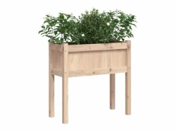 Clicnbuy Jardinera con patas madera maciza de pino 70x31x70 cm Marru00f3n