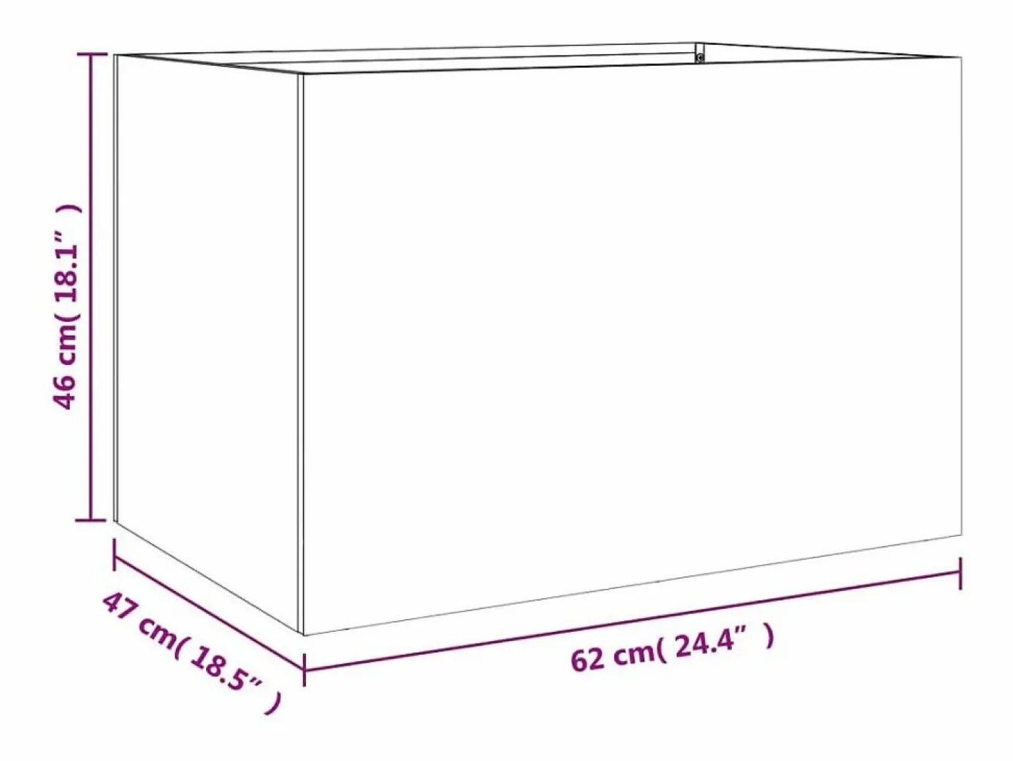 Jardinera de acero laminado en frío oliva 62x47x46 cm^Clicnbuy Sale
