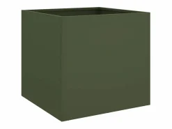 Clicnbuy Jardinera|Jardinera de acero laminado en frío oliva 49x47x46 cm