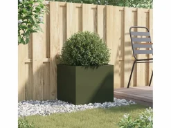 Clicnbuy Jardinera|Jardinera de acero laminado en frío oliva 49x47x46 cm