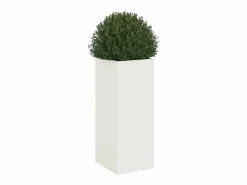 Clicnbuy Jardinera de acero laminado en frío 32x27,5x75 cm Blanco