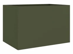 Clicnbuy Jardinera de acero laminado en frío oliva 62x40x39 cm Verde Best