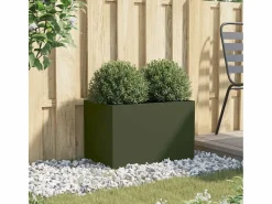 Clicnbuy Jardinera de acero laminado en frío oliva 62x40x39 cm Verde Best