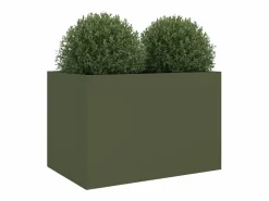 Clicnbuy Jardinera de acero laminado en frío oliva 62x40x39 cm Verde Best