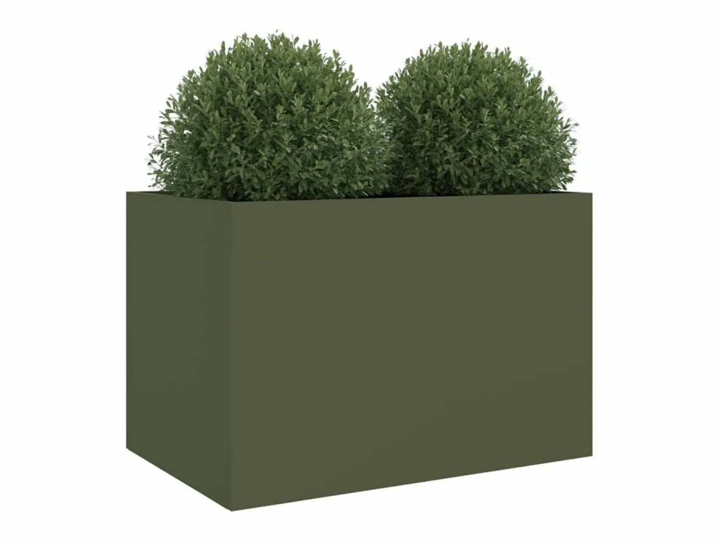 Clicnbuy Jardinera de acero laminado en frío oliva 62x40x39 cm Verde Best